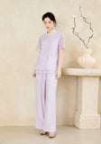Leandra 2-Piece Purple Embroidered Cheongsam Top