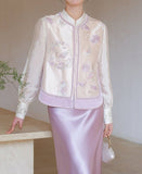 Boutique Brown Satin Embroidered Cheongsam Vest