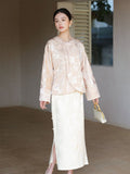 Mimosa Light Apricot Jacquard Cheongsam Top