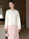 Daniella Crabapple Textured Cheongsam Top