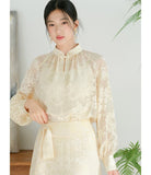 Alessandra 2-Piece Cloud Cherry Apricot Cheongsam Top