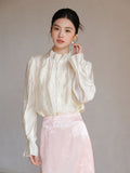Cassandra Crabapple Brown Jacquard Cheongsam Top