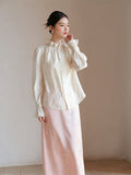 Cassandra Crabapple Brown Jacquard Cheongsam Top