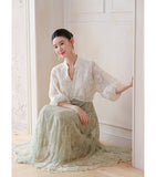 Carlotta Jade Green Lace Cheongsam Dress