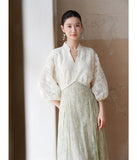 Carlotta Jade Green Lace Cheongsam Dress