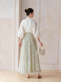 Carlotta Jade Green Lace Cheongsam Dress