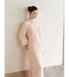 Heloise Cherry Blossom Asymmetrical Cheongsam Dress