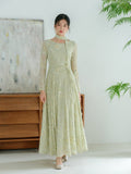 Yasira Willow Embroidered Long Cheongsam Dress