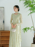 Yasira Willow Embroidered Long Cheongsam Dress