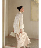 Oriana Cloud Apricot Relaxed Fit Cheongsam Top