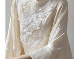 Oriana Cloud Apricot Relaxed Fit Cheongsam Top