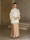 Oriana Cloud Apricot Relaxed Fit Cheongsam Top