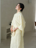Hollyhock 2-Piece Almond Yellow Cheongsam Top