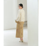 Sovereign Crabapple Brown Jacquard Cheongsam Top