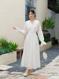 Sybil Soft White Mulberry Silk Cheongsam Dress