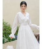 Sybil Soft White Mulberry Silk Cheongsam Dress