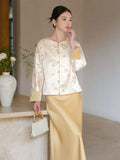 Sara Crabapple White Embroidered Cheongsam Top