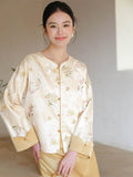 Sara Crabapple White Embroidered Cheongsam Top