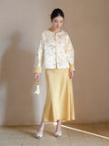 Sara Crabapple White Embroidered Cheongsam Top