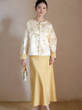 Sara Crabapple White Embroidered Cheongsam Top