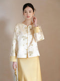 Sara Crabapple White Embroidered Cheongsam Top