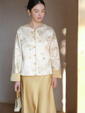 Sara Crabapple White Embroidered Cheongsam Top