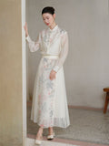 Aristocrat 2-Piece Crabapple Apricot Jacquard Cheongsam Top