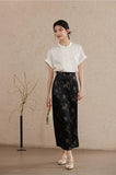 Natalia 2-Piece Cloud White Top Cheongsam Set
