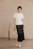 Natalia 2-Piece Cloud White Top Cheongsam Set