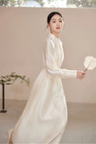 Haute Apricot Minimalist Cheongsam Dress