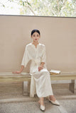 Sura Cheongsam Dress White Polyester