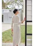 Sura Cheongsam Dress White Polyester