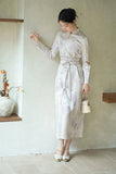 Sunbeam Jacquard Smoke Purple Cheongsam Dress