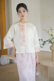 Katarina Cloud White Loose Cheongsam Top