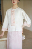 Katarina Cloud White Loose Cheongsam Top