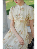 Villa Print Cheongsam Dress