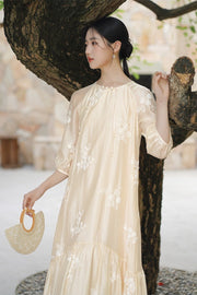 Azalea Lyocell Embroidered Cheongsam Dress