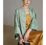 Paramount Light Smoke Blue Silk Cheongsam Coat