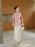 Vega Jacquard Purple Cheongsam Top