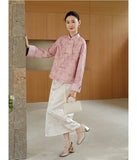 Vega Jacquard Purple Cheongsam Top