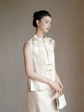 Vogue Vest Light Pink Apricot Cheongsam