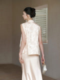 Vogue Vest Light Pink Apricot Cheongsam