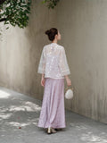 Twilight Light Taro Purple Relaxed Fit Cheongsam Top