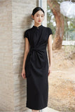 Melody Black Slim-Fit Cheongsam Dress