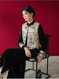 Natasha Black Gold Jacquard Cheongsam Vest