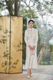 Marcelline White Polyester Cheongsam Dress
