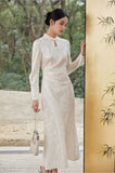 Marcelline White Polyester Cheongsam Dress