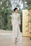 Marcelline White Polyester Cheongsam Dress