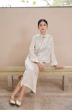 Mimosa Light Blue Jacquard Cheongsam Top