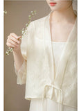 Kalina 2-Piece Embossed Overlay Cheongsam Set